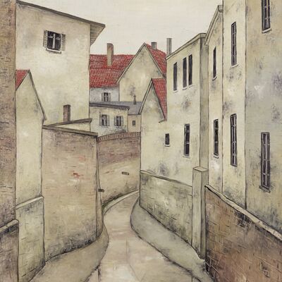 Bild vergrößern: Josef Wedewer _ Fluß zwischen Mauern _ 1928