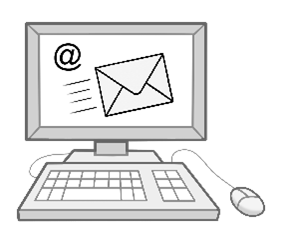 Leichte Sprache Monitor mit Email © Lebenshilfe für Menschen mit geistiger Behinderung Bremen e.V., Illustrator Stefan Albers