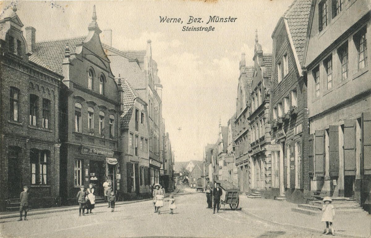 Bild vergrößern: Werne Blick in die Steinstraße 1913