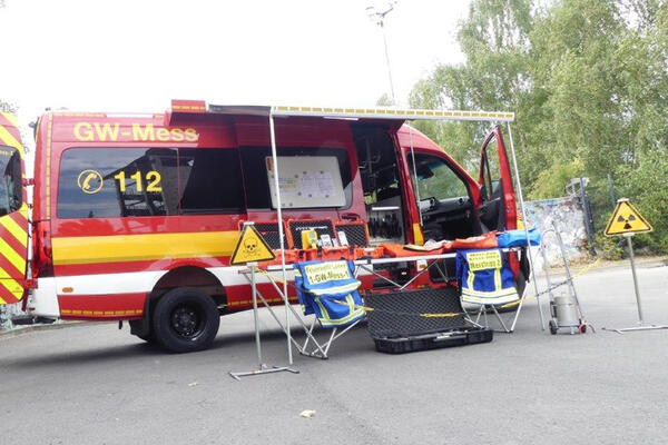 Der Gerätewagen aus Lünen war zur Messung im Einsatz.