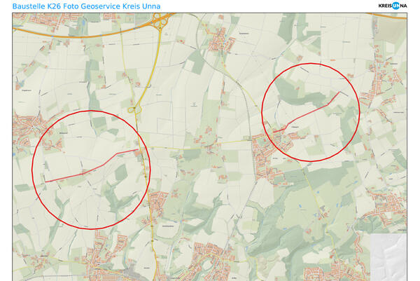 Baustelle K26 Foto Geoservice Kreis Unna