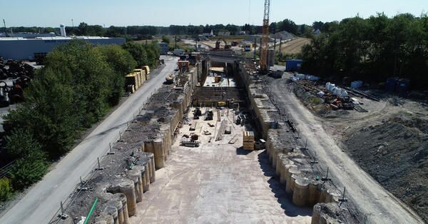 Trogbauwerk Baustelle Südkamener Spange