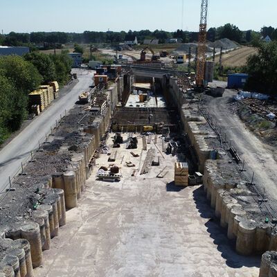 Bild vergrößern: Trogbauwerk Baustelle Südkamener Spange