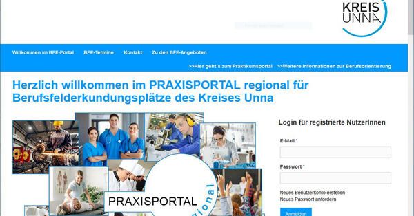 Screenshot: Praxisportal Online