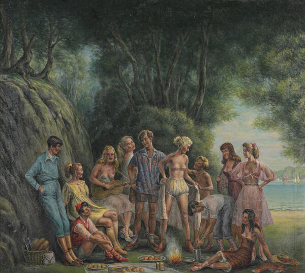 Bild vergrößern: Jugendgruppe am Ammersee (Jeunesse dorée) _ 1953 _ (c)Thomas Kersten