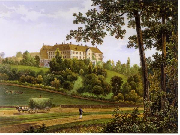 Bild vergrößern: Farblithografie Schloss Cappenberg um 1860