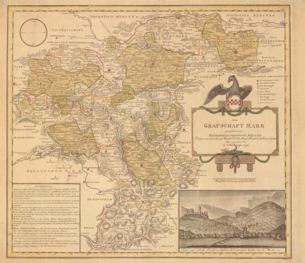 Bild vergrößern: Karte Grafschaft Mark 1791 Kreisarchiv